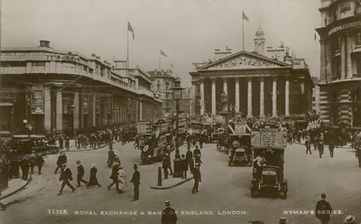 Royal Exchange en Bank of England, Londen door English Photographer